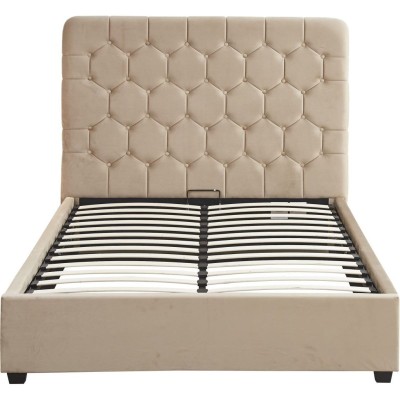 Madison 4FT6 Ottoman Bedframe - Fawn Velvet Fabric