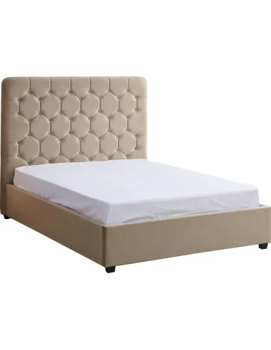 Madison 4FT6 Ottoman Bedframe - Fawn Velvet Fabric