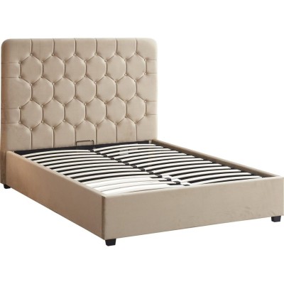Madison 4FT6 Ottoman Bedframe - Fawn Velvet Fabric