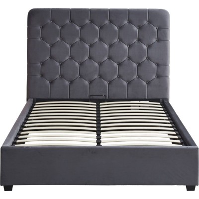 Madison 5FT Ottoman Bedframe - Grey Velvet Fabric