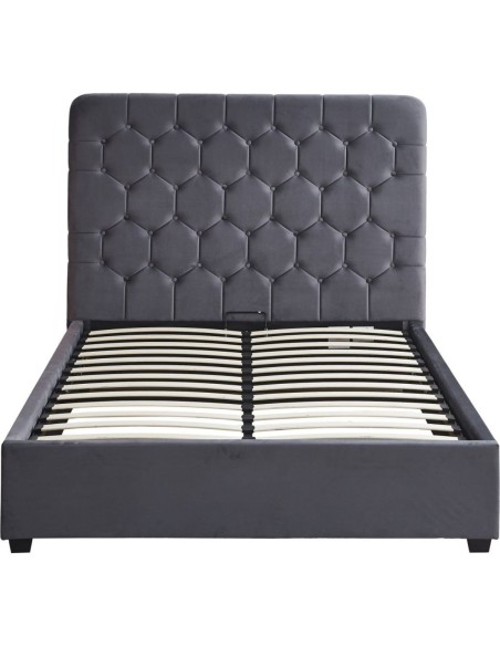 Madison 5FT Ottoman Bedframe - Grey Velvet Fabric