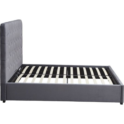 Madison 5FT Ottoman Bedframe - Grey Velvet Fabric