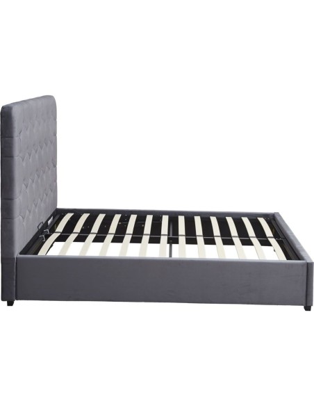 Madison 5FT Ottoman Bedframe - Grey Velvet Fabric