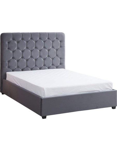 Madison 5FT Ottoman Bedframe - Grey Velvet Fabric