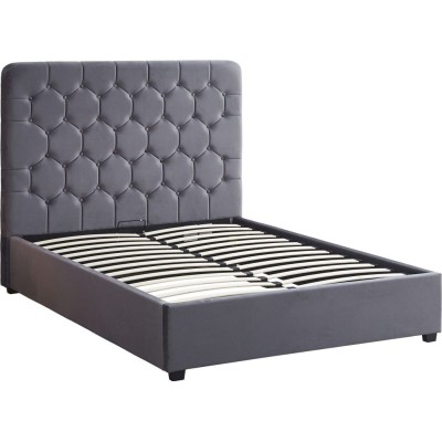 Madison 5FT Ottoman Bedframe - Grey Velvet Fabric