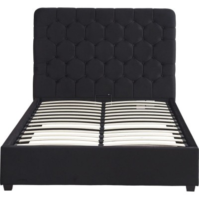 Madison 5FT Ottoman Bedframe - Black Velvet Fabric