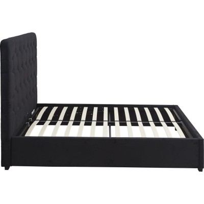 Madison 5FT Ottoman Bedframe - Black Velvet Fabric