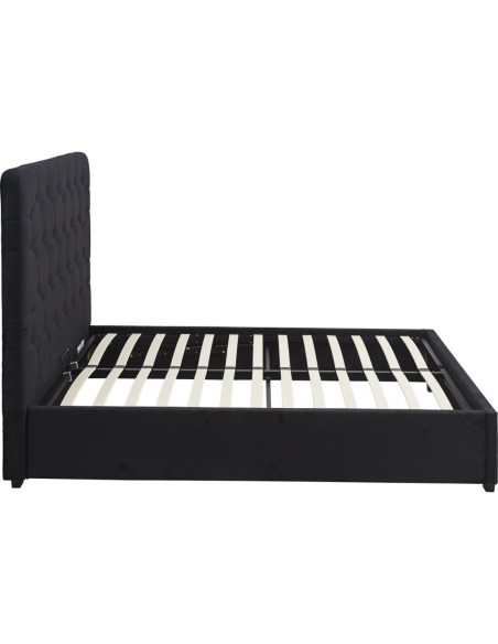 Madison 5FT Ottoman Bedframe - Black Velvet Fabric