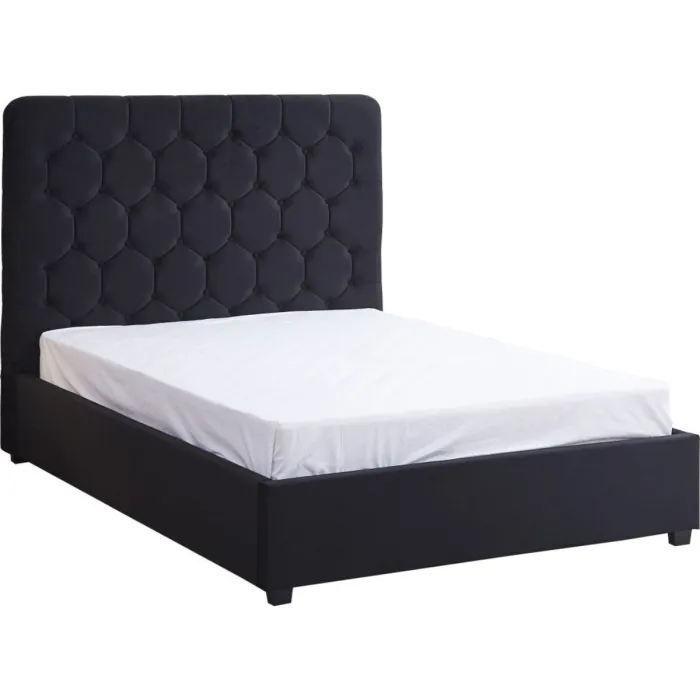 Madison 5FT Ottoman Bedframe - Black Velvet Fabric