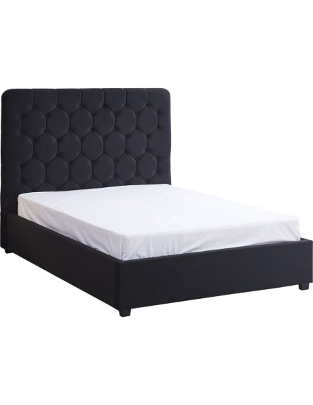 Madison 5FT Ottoman Bedframe - Black Velvet Fabric