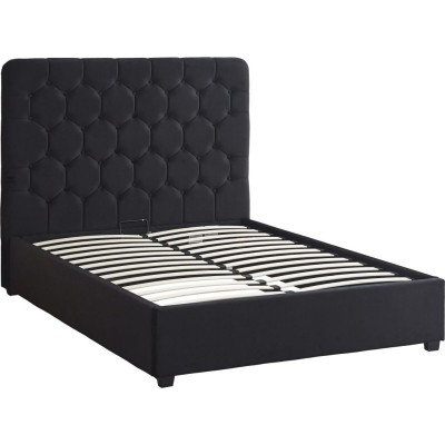 Madison 5FT Ottoman Bedframe - Black Velvet Fabric