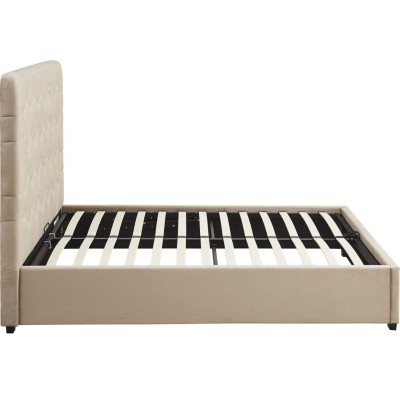 Madison 5FT Ottoman Bedframe - Fawn Velvet Fabric