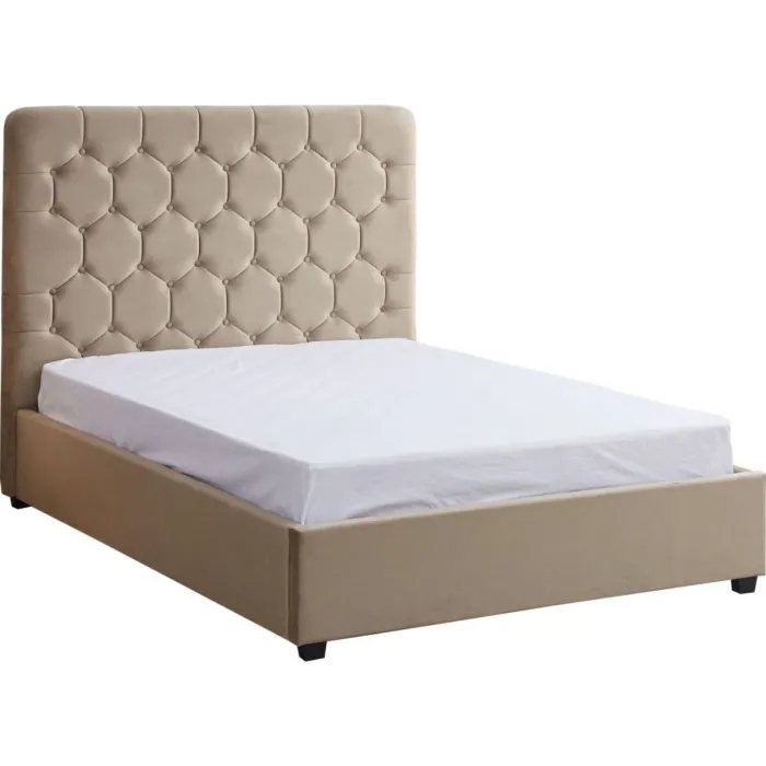 Madison 5FT Ottoman Bedframe - Fawn Velvet Fabric