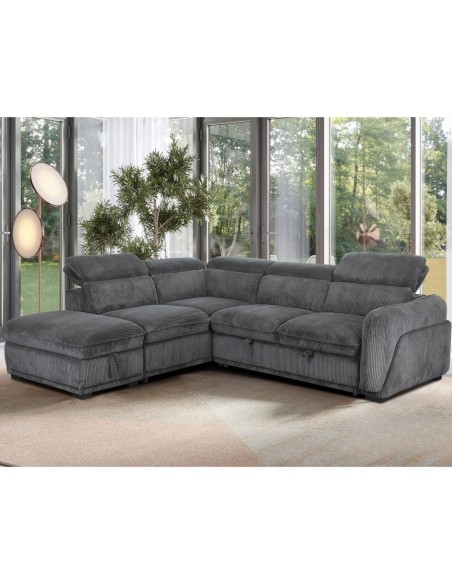 Pescara LHF Corner Sofa Bed - Grey