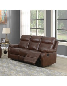 Cambridge 3 Seater Manual Recliner Sofa - Tan Leathaire