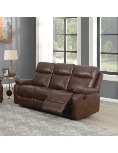 Cambridge 3 Seater Manual Recliner Sofa - Tan Leathaire
