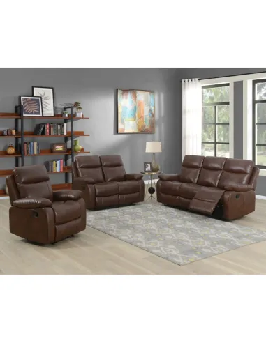 Cambridge 3 Seater Manual Recliner Sofa - Tan Leathaire