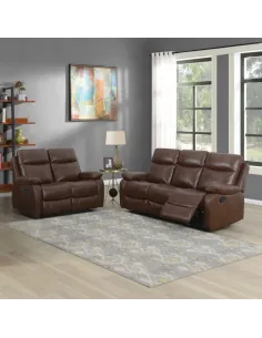 Cambridge 3+2 Manual Recliner Sofa Set - Tan Leathaire