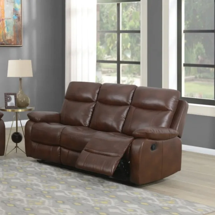 Cambridge 3+2 Manual Recliner Sofa Set - Tan Leathaire