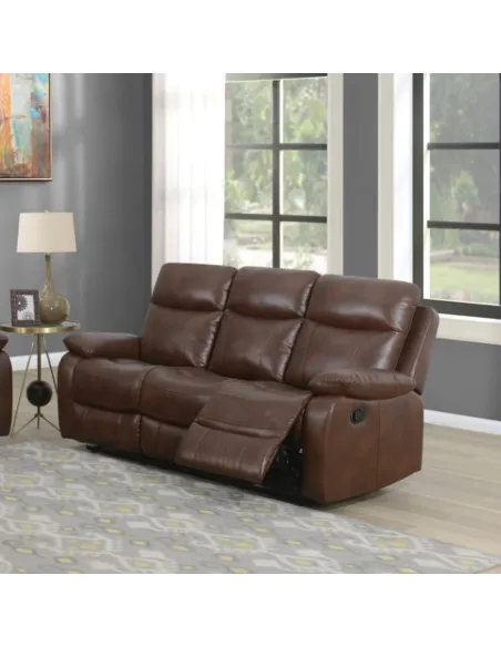 Cambridge 3+2 Manual Recliner Sofa Set - Tan Leathaire