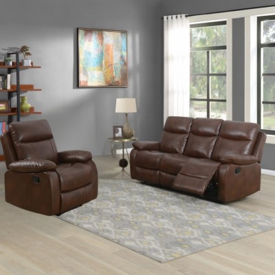 Cambridge 3+1+1 Manual Recliner Sofa Set - Tan Leathaire