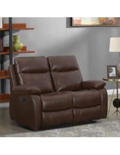 Cambridge 2 Seater Manual Recliner Sofa - Tan Leathaire