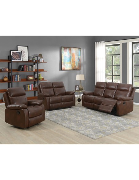 Cambridge 2 Seater Manual Recliner Sofa - Tan Leathaire