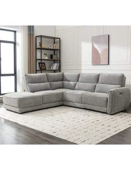 Empress LHF Corner Sofa - Light Grey