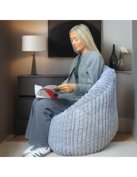 Chillax Cord Beanbag - Grey