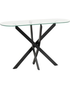 Sheldon Console Table - Clear Glass/Black 2