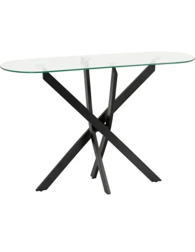 Sheldon Console Table - Clear Glass/Black