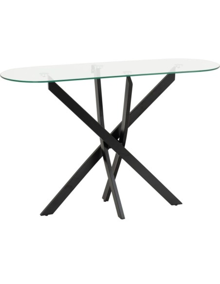 Sheldon Console Table - Clear Glass/Black