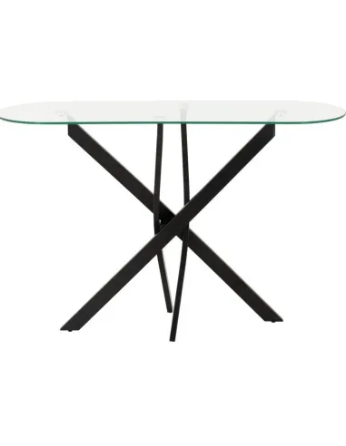 Sheldon Console Table - Clear Glass/Black