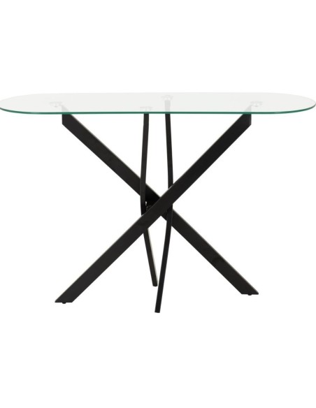 Sheldon Console Table - Clear Glass/Black