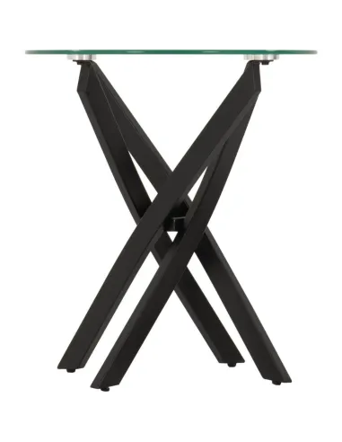 Sheldon Side Table - Clear Glass/Black