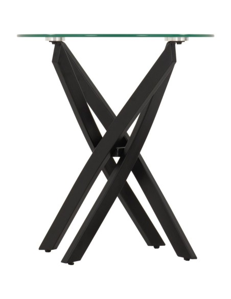 Sheldon Side Table - Clear Glass/Black