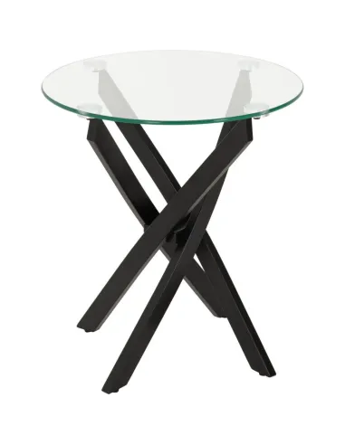 Sheldon Side Table - Clear Glass/Black