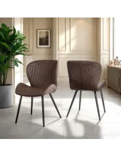 Quebec Dining Chair - Brown PU