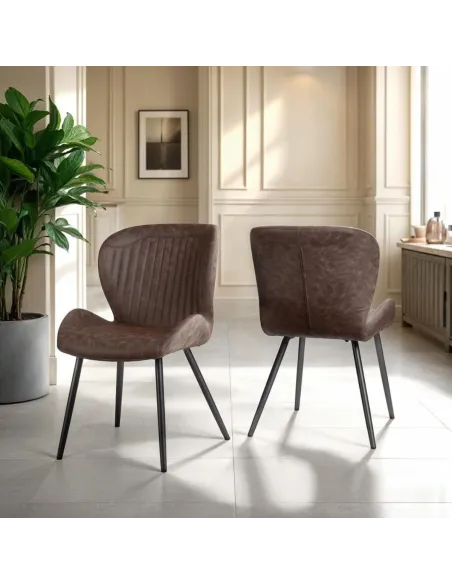 Quebec Dining Chair - Brown PU