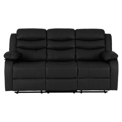 Roma 3+2 Seater Recliner Sofa Suite - Black PU