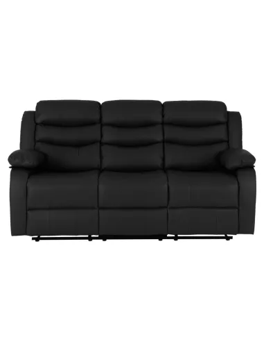 Roma 3+2 Seater Recliner Sofa Suite - Black PU
