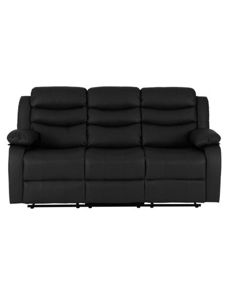 Roma 3+2 Seater Recliner Sofa Suite - Black PU
