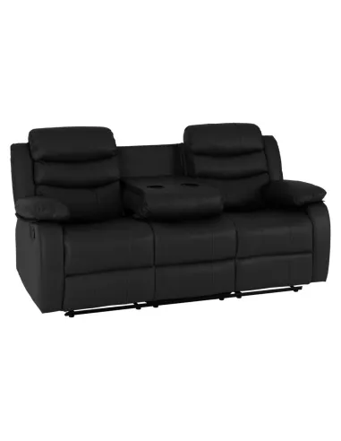 Roma 3+2 Seater Recliner Sofa Suite - Black PU