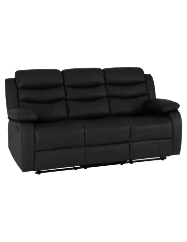 Roma 3+2 Seater Recliner Sofa Suite - Black PU