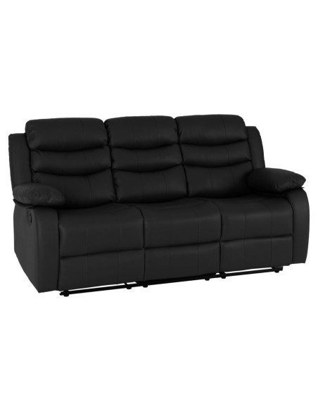 Roma 3+2 Seater Recliner Sofa Suite - Black PU