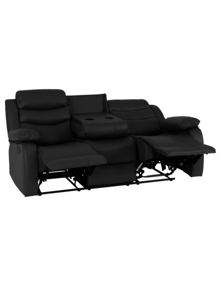 Roma 3+2 Seater Recliner Sofa Suite - Black PU