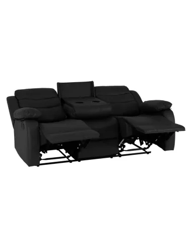 Roma 3+2 Seater Recliner Sofa Suite - Black PU