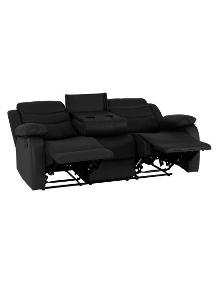 Roma 3+2 Seater Recliner Sofa Suite - Black PU