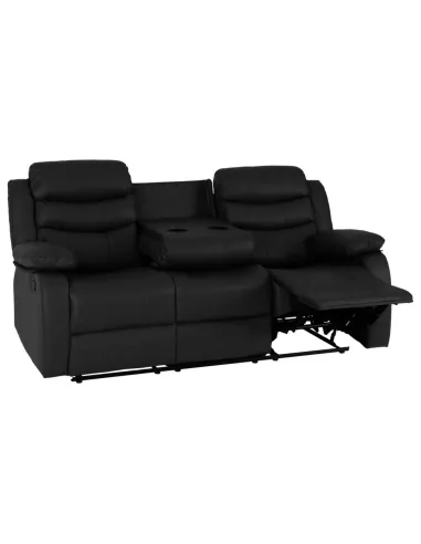 Roma 3+2 Seater Recliner Sofa Suite - Black PU