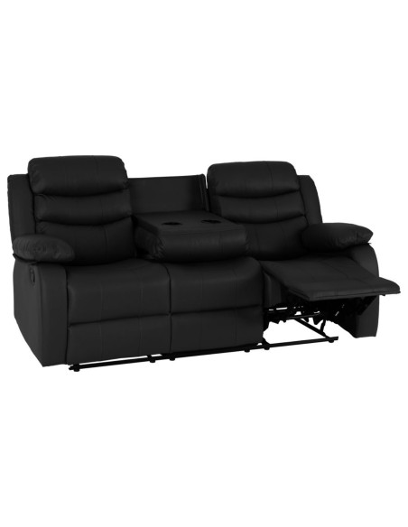 Roma 3+2 Seater Recliner Sofa Suite - Black PU